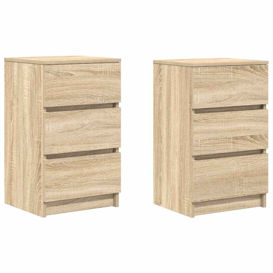 Bedside Cabinets with 3 Drawers 2 pcs Sonoma Oak 39x35x65 cm Bedside Cabinets with 3 Drawers 2 pcs Sonoma Oak 39x35x65 cm