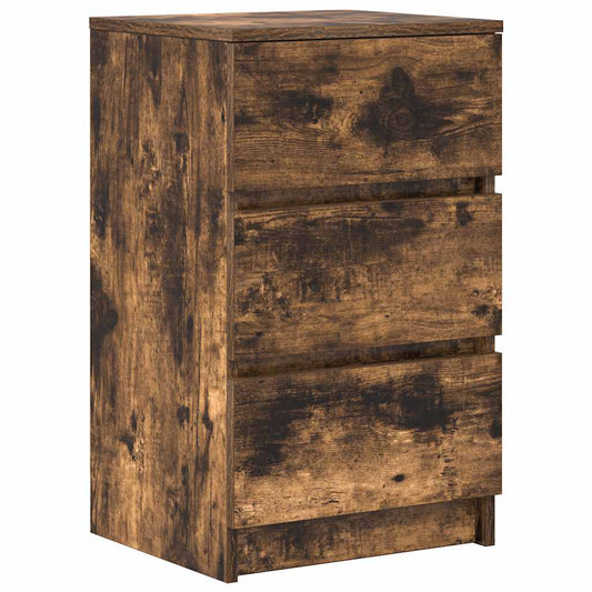 Bedside Cabinet with 3 Drawers Smoked Oak 39x35x65 cm Bedside Cabinet with 3 Drawers Smoked Oak 39x35x65 cm