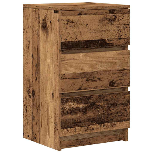 Bedside Cabinet with 3 Drawers Old Wood 39x35x65 cm Bedside Cabinet with 3 Drawers Old Wood 39x35x65 cm