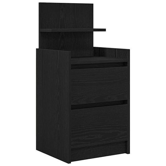 Bedside Cabinet with 2 Drawers Black 38x34x80 cm Bedside Cabinet with 2 Drawers Black 38x34x80 cm
