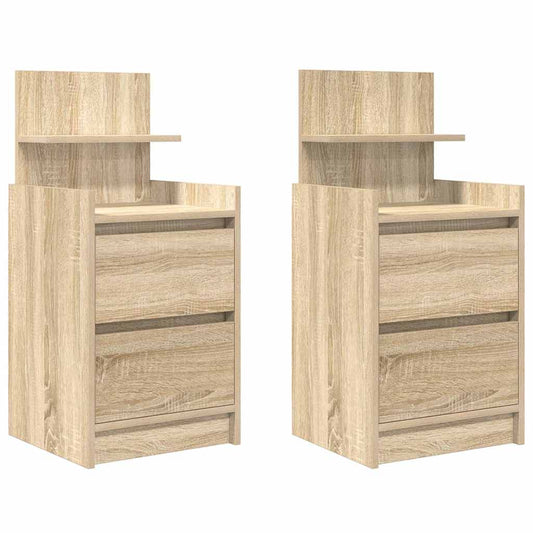 Bedside Cabinets with 2 Drawers 2 pcs Sonoma Oak 38x34x80 cm Bedside Cabinets with 2 Drawers 2 pcs Sonoma Oak 38x34x80 cm