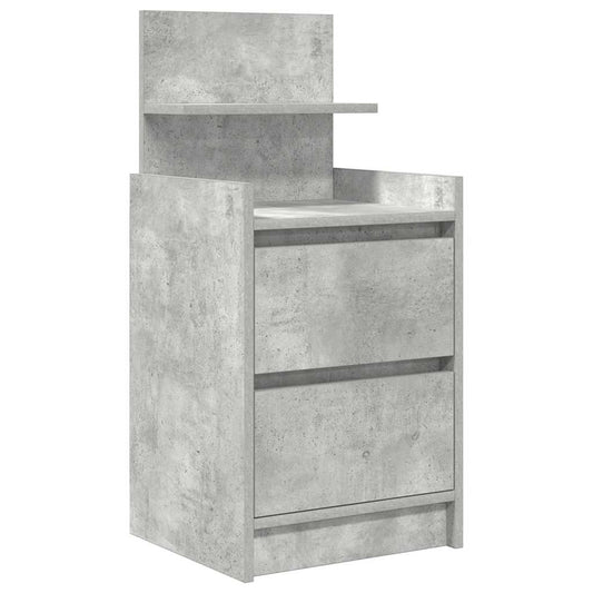 Bedside Cabinet with 2 Drawers Concrete Grey 38x34x80 cm Bedside Cabinet with 2 Drawers Concrete Grey 38x34x80 cm