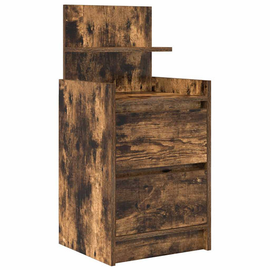 Bedside Cabinet with 2 Drawers Smoked Oak 38x34x80 cm Bedside Cabinet with 2 Drawers Smoked Oak 38x34x80 cm