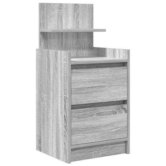 Bedside Cabinet with 2 Drawers Grey Sonoma 38x34x80 cm Bedside Cabinet with 2 Drawers Grey Sonoma 38x34x80 cm