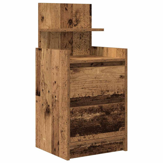 Bedside Cabinet with 2 Drawers Old Wood 38x34x80 cm Bedside Cabinet with 2 Drawers Old Wood 38x34x80 cm