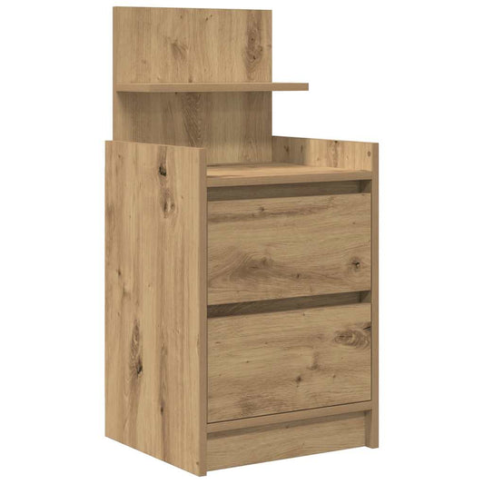 Bedside Cabinet with 2 Drawers Artisan Oak 38x34x80 cm Bedside Cabinet with 2 Drawers Artisan Oak 38x34x80 cm