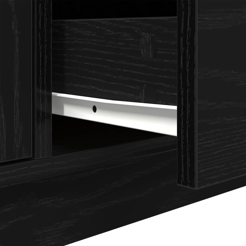 TV Cabinet with LED Lights Black Oak 100x41x50 cm