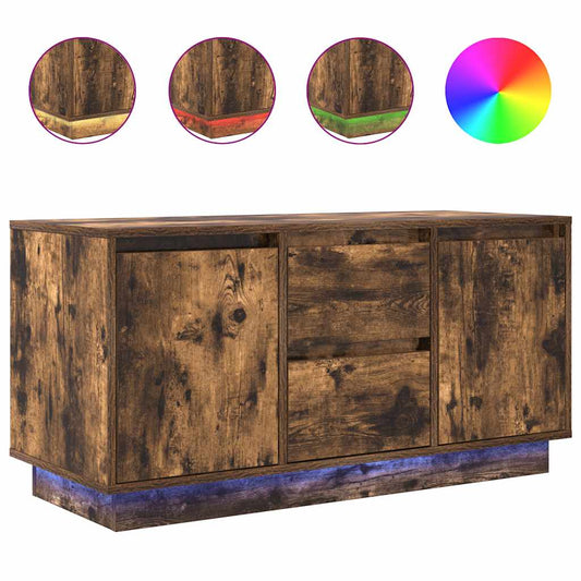 TV Cabinet with LED Lights Smoked Oak 100x41x50 cm TV Cabinet with LED Lights Smoked Oak 100x41x50 cm