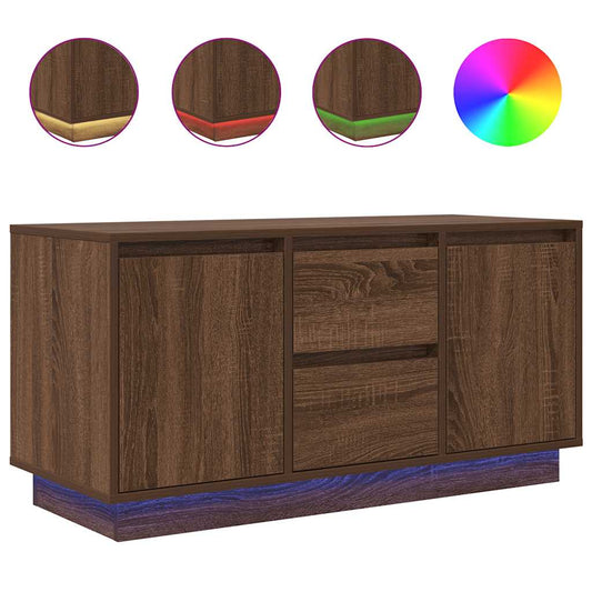 TV Cabinet with LED Lights Brown Oak 100x41x50 cm TV Cabinet with LED Lights Brown Oak 100x41x50 cm