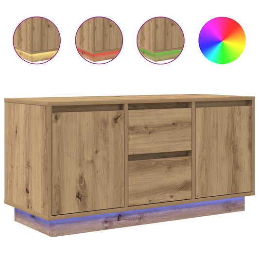 TV Cabinet with LED Lights Artisan Oak 100x41x50 cm TV Cabinet with LED Lights Artisan Oak 100x41x50 cm