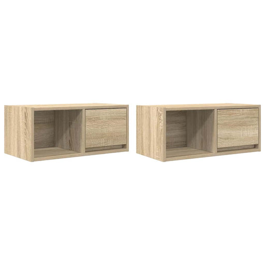 TV Cabinets 2 pcs Sonoma Oak 60x31x25.5 cm Engineered Wood TV Cabinets 2 pcs Sonoma Oak 60x31x25.5 cm Engineered Wood