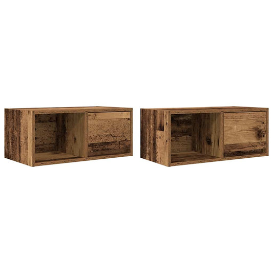 TV Cabinets 2 pcs Old Wood 60x31x25,5 cm Engineered Wood TV Cabinets 2 pcs Old Wood 60x31x25,5 cm Engineered Wood