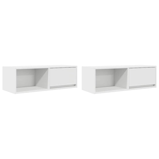 TV Cabinets 2 pcs White 80x31x25,5 cm Engineered Wood TV Cabinets 2 pcs White 80x31x25,5 cm Engineered Wood