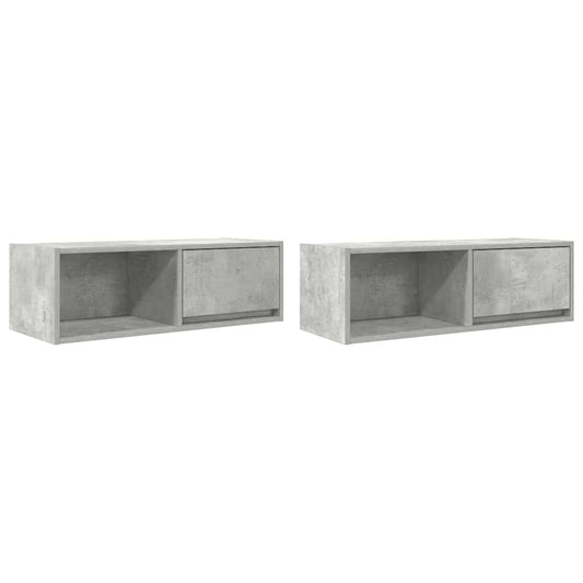 TV Cabinets 2 pcs Concrete Grey 80x31x25,5 cm Engineered Wood TV Cabinets 2 pcs Concrete Grey 80x31x25,5 cm Engineered Wood