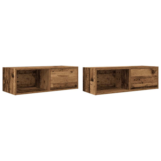 TV Cabinets 2 pcs Old Wood 80x31x25,5 cm Engineered Wood TV Cabinets 2 pcs Old Wood 80x31x25,5 cm Engineered Wood