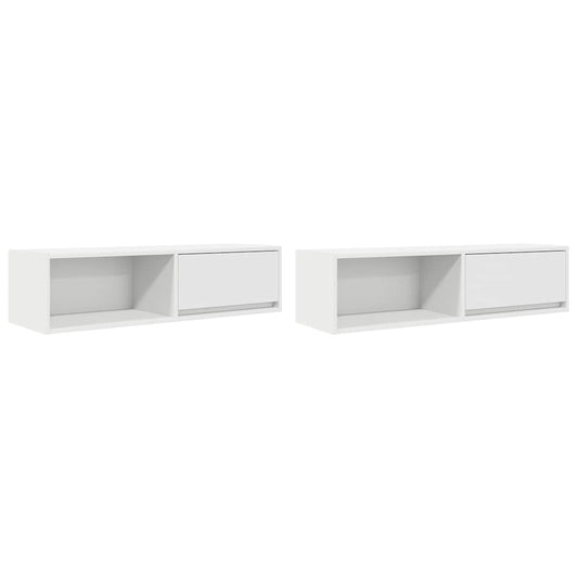 TV Cabinets 2 pcs White 100x31x25,5 cm Engineered Wood TV Cabinets 2 pcs White 100x31x25,5 cm Engineered Wood