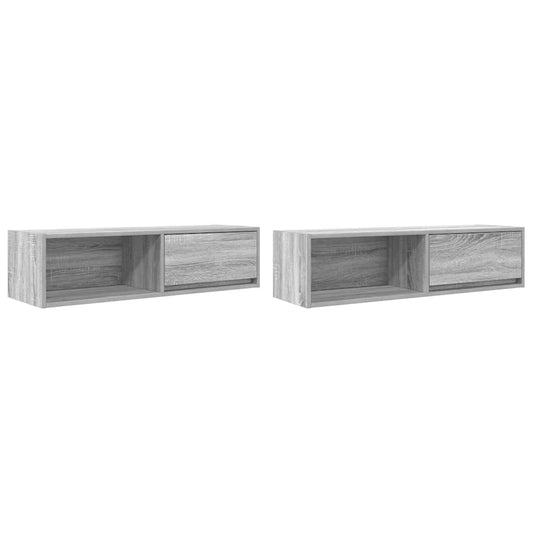 TV Cabinets 2 pcs Grey Sonoma 100x31x25,5 cm Engineered Wood TV Cabinets 2 pcs Grey Sonoma 100x31x25,5 cm Engineered Wood