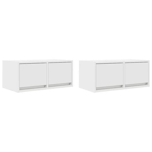 TV Cabinets 2 pcs White 60x31x25.5 cm Engineered Wood TV Cabinets 2 pcs White 60x31x25.5 cm Engineered Wood