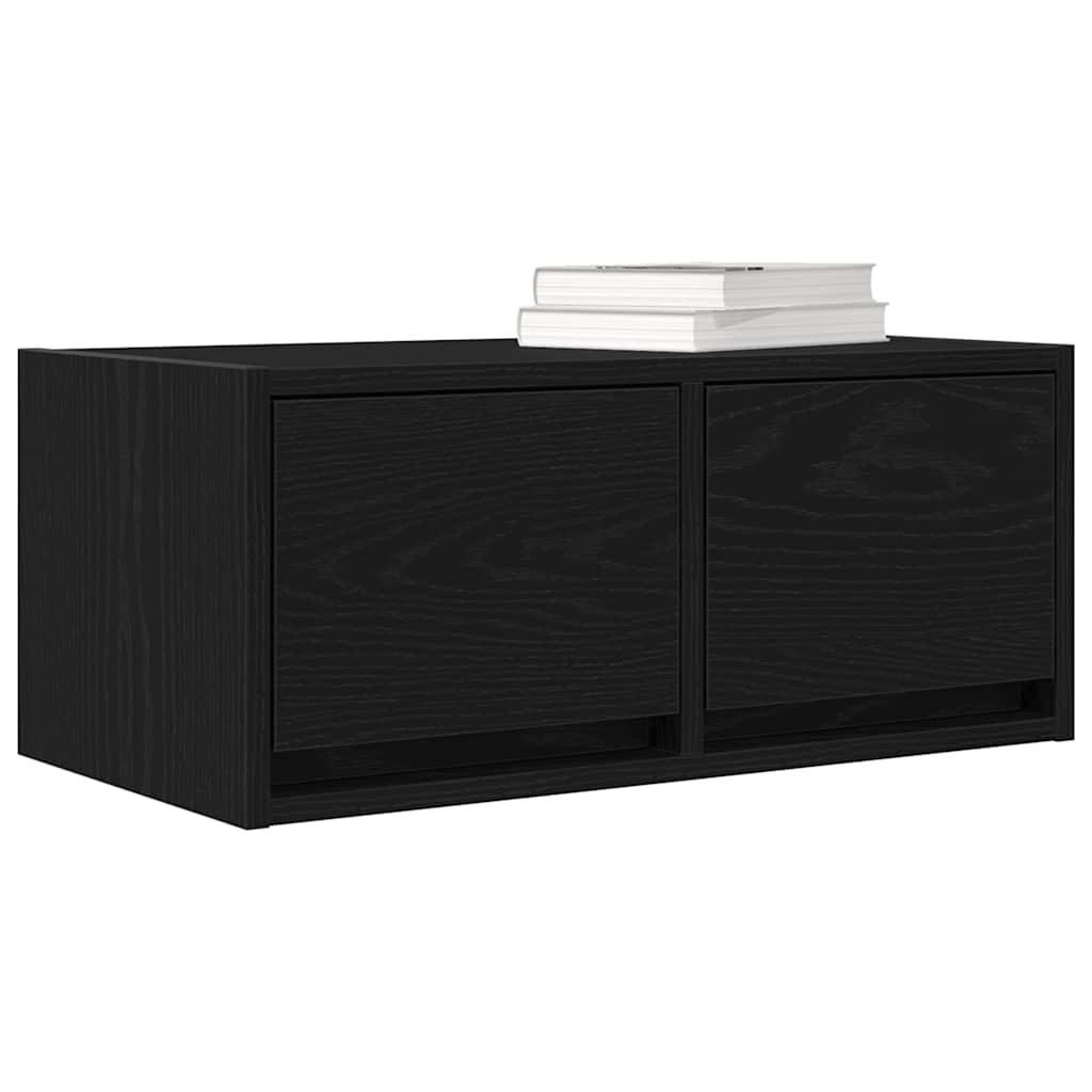 TV Cabinet Black Oak 60x31x25.5 cm Engineered Wood