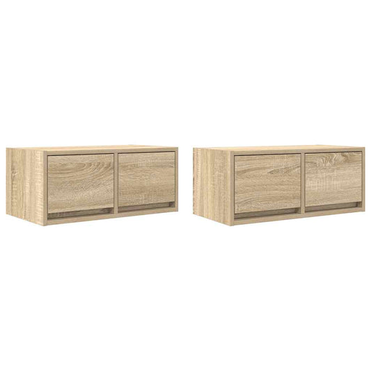 TV Cabinets 2 pcs Sonoma Oak 60x31x25.5 cm Engineered Wood TV Cabinets 2 pcs Sonoma Oak 60x31x25.5 cm Engineered Wood