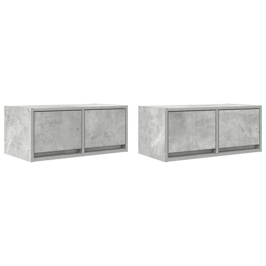 TV Cabinets 2 pcs Concrete Grey 60x31x25.5 cm Engineered Wood TV Cabinets 2 pcs Concrete Grey 60x31x25.5 cm Engineered Wood