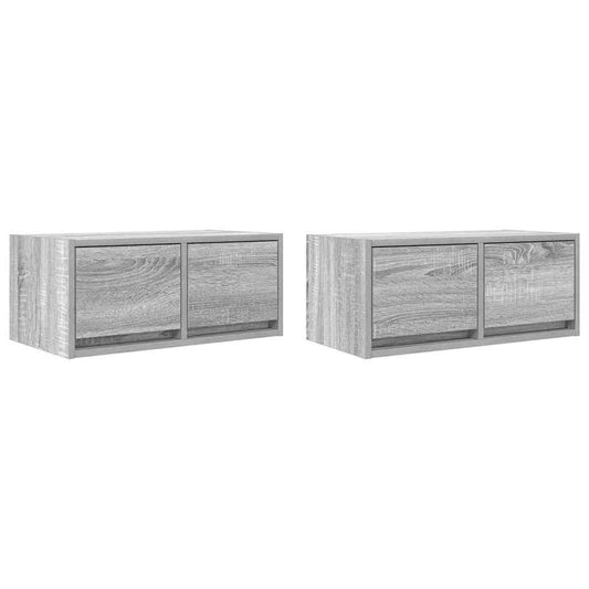 TV Cabinets 2 pcs Grey Sonoma 60x31x25.5 cm Engineered Wood TV Cabinets 2 pcs Grey Sonoma 60x31x25.5 cm Engineered Wood