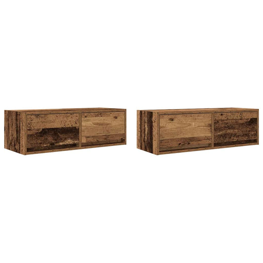 TV Cabinets 2 pcs Old Wood 80x31x25.5 cm Engineered Wood TV Cabinets 2 pcs Old Wood 80x31x25.5 cm Engineered Wood