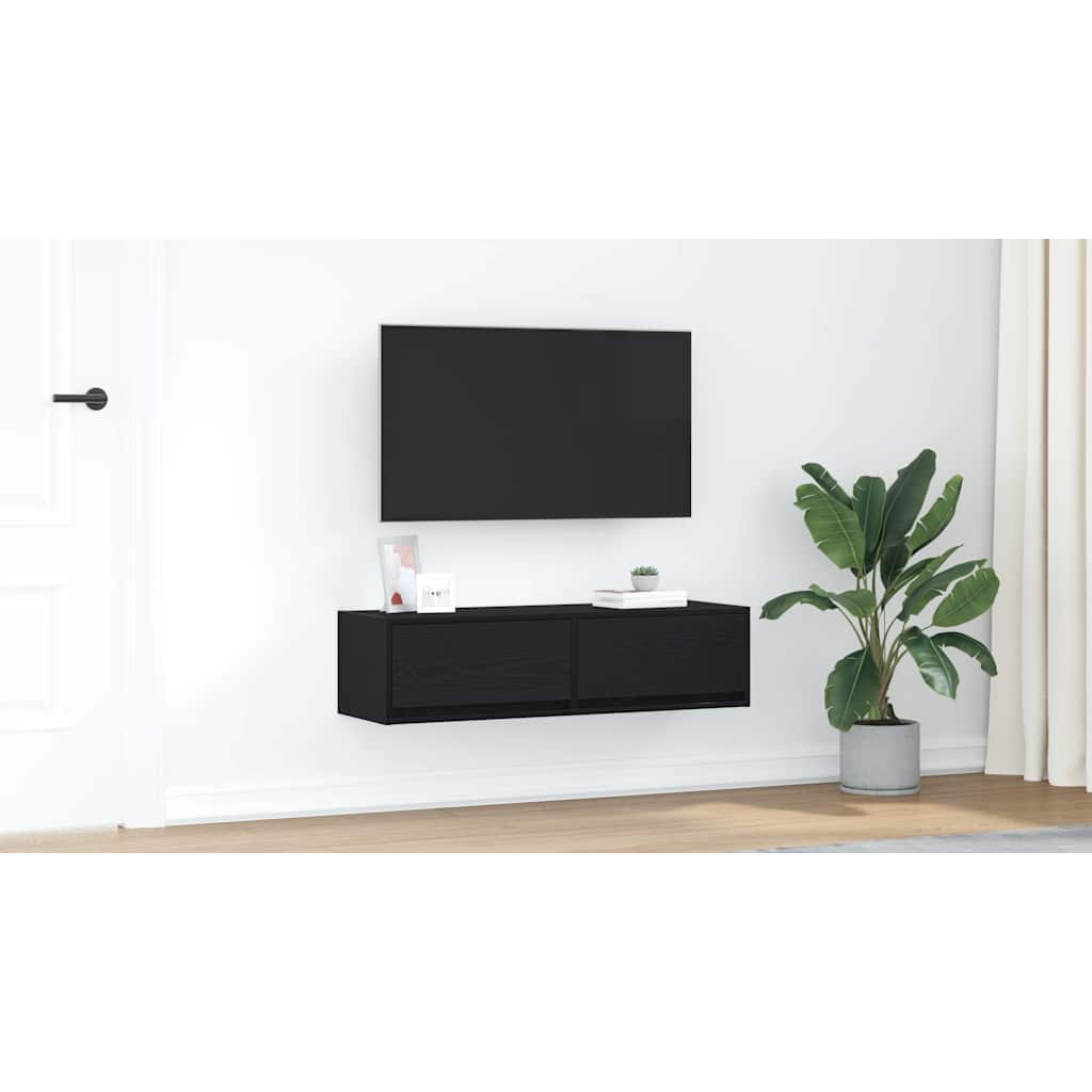 TV Cabinet Black oak 100 x 31 x 25.5 cm Engineered wood