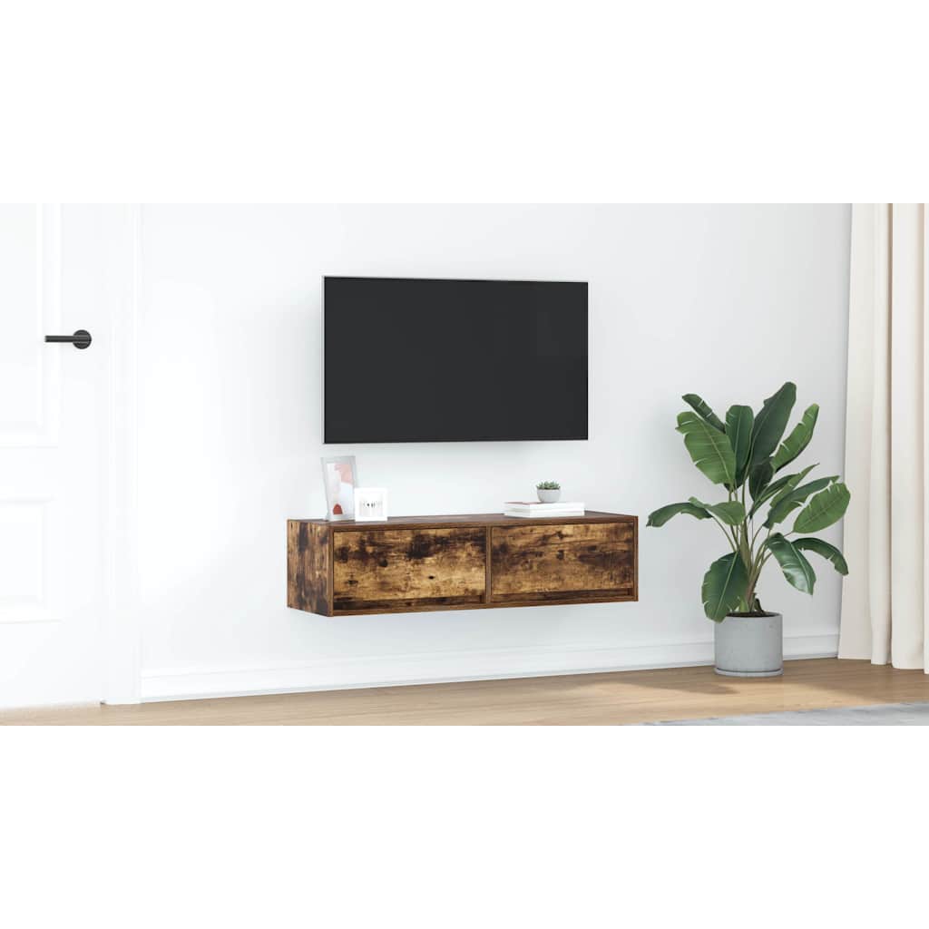 TV Cabinet Smoked oak 100 x 31 x 25.5 cm Engineered wood