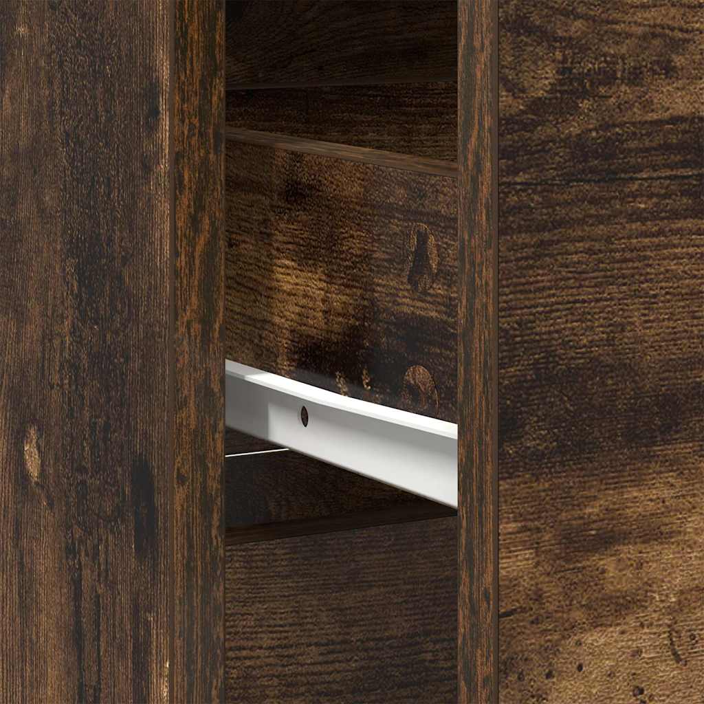 Sideboard with Drawer Smoked Oak 80x34x76 cm Engineered Wood