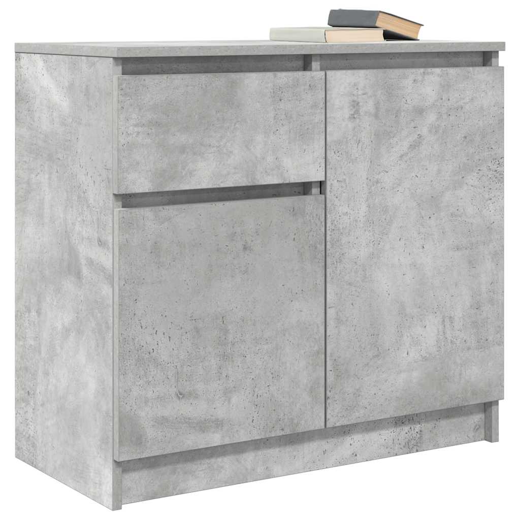Sideboard with Drawer Concrete Grey 71x35x65 cm Engineered Wood