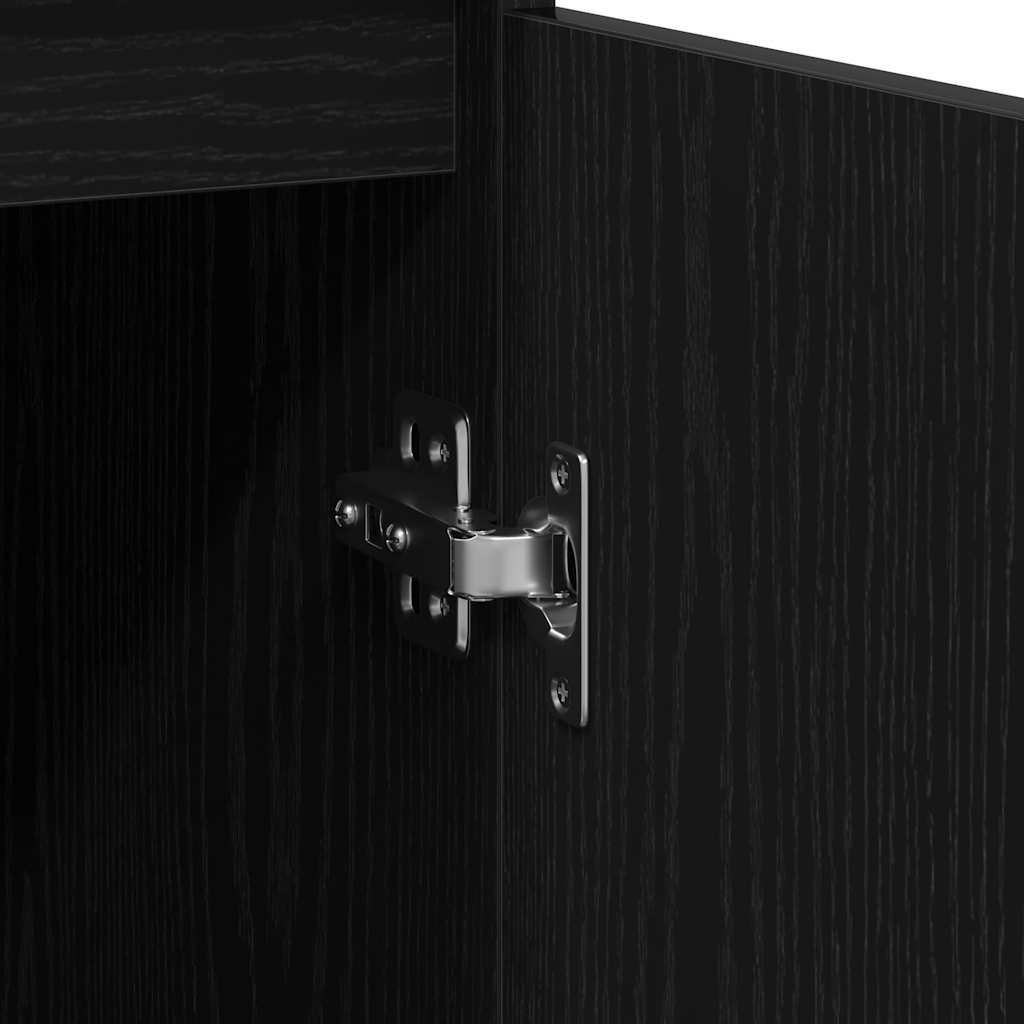 Sideboard Black Oak 29.5x34x76 cm Engineered Wood