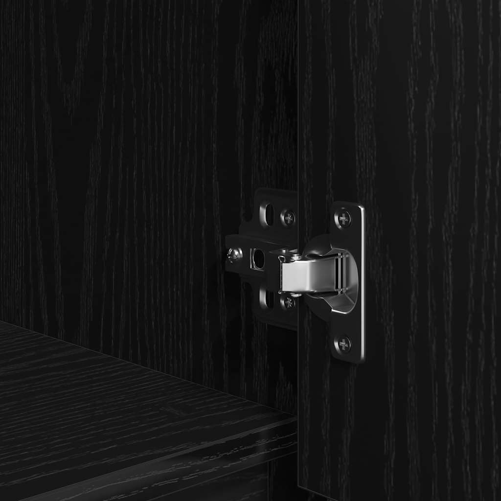 Cabinet with Drawer Black Oak 55,5x34x119,5 cm Engineered Wood