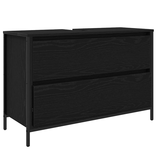Bathroom Basin Cabinet with Drawers Black Oak 90x34.5x60 cm Bathroom Basin Cabinet with Drawers Black Oak 90x34.5x60 cm