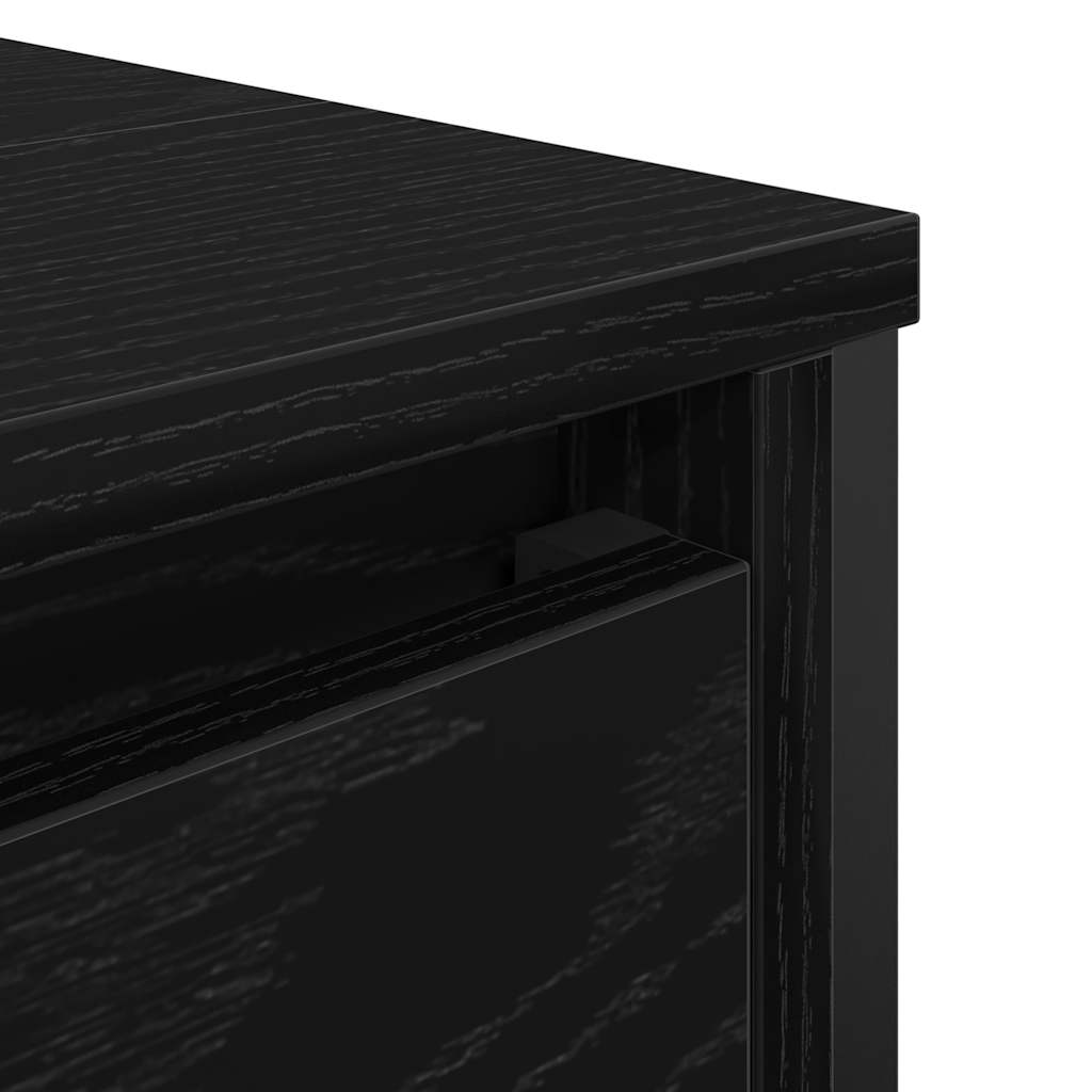 Bathroom Basin Cabinet with Drawers Black Oak 90x34,5x60 cm