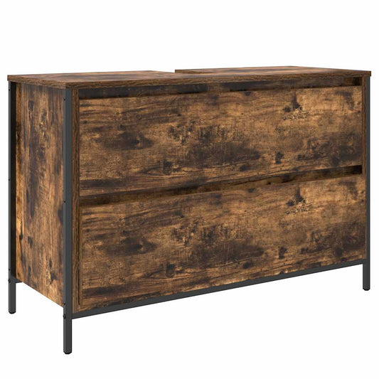 Bathroom Basin Cabinet with Drawers Smoked Oak 90x34.5x60 cm Bathroom Basin Cabinet with Drawers Smoked Oak 90x34.5x60 cm