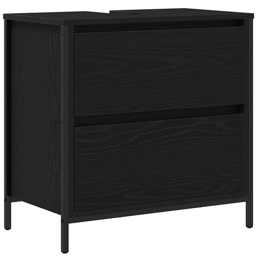 Bathroom Basin Cabinet with Drawers Black Oak 60x34.5x60 cm Bathroom Basin Cabinet with Drawers Black Oak 60x34.5x60 cm