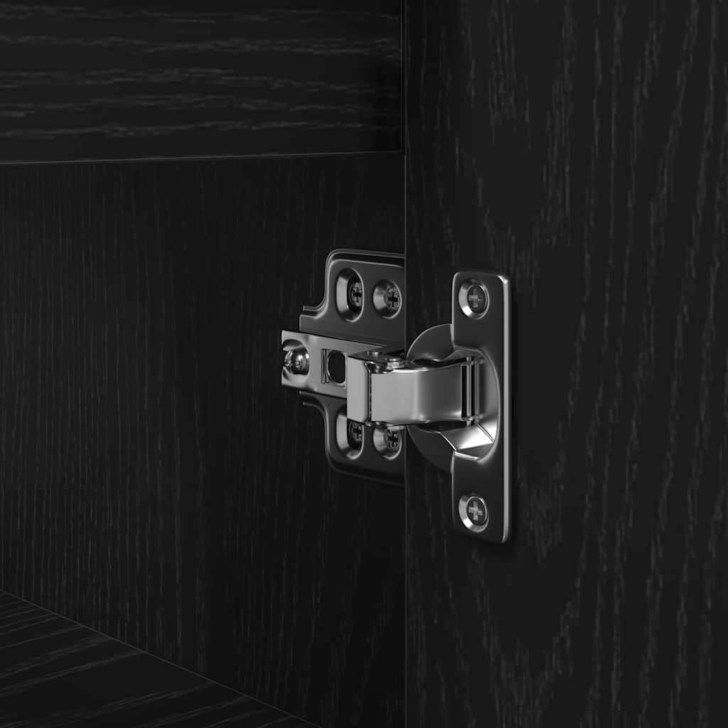 Basin Cabinet with Drawers Black Oak 90x34,5x60 cm