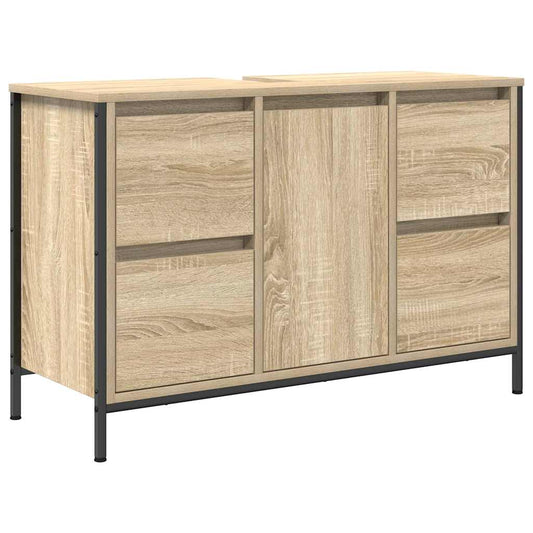Basin Cabinet with Drawers Sonoma Oak 90x34.5x60 cm Basin Cabinet with Drawers Sonoma Oak 90x34.5x60 cm