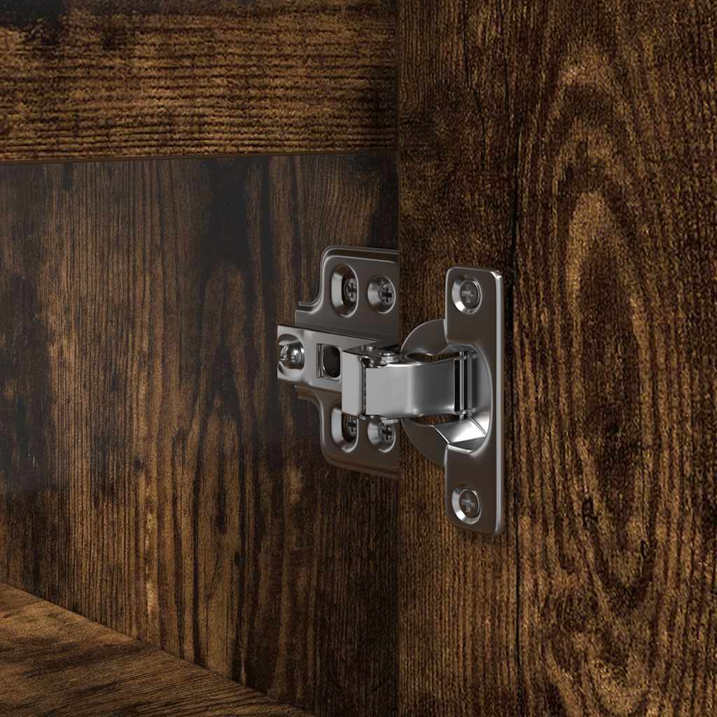 Basin Cabinet with Drawers Smoked Oak 90x34,5x60 cm