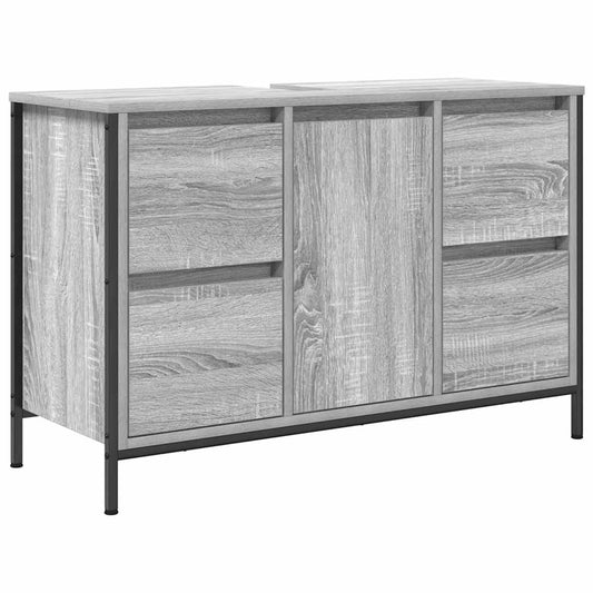 Basin Cabinet with Drawers Grey Sonoma 90x34.5x60 cm Basin Cabinet with Drawers Grey Sonoma 90x34.5x60 cm
