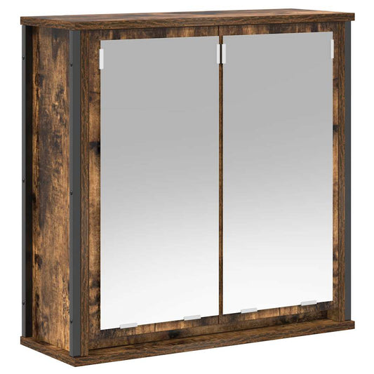 Bathroom Wall Cabinet with Mirror Smoked Oak 60x21x60 cm Bathroom Wall Cabinet with Mirror Smoked Oak 60x21x60 cm