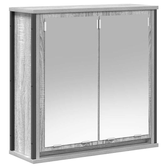 Bathroom Wall Cabinet with Mirror Grey Sonoma 60x21x60 cm Bathroom Wall Cabinet with Mirror Grey Sonoma 60x21x60 cm
