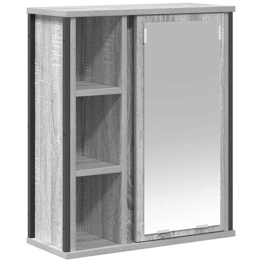 Bathroom Wall Cabinet with Mirror Grey Sonoma 50x21x60 cm Bathroom Wall Cabinet with Mirror Grey Sonoma 50x21x60 cm