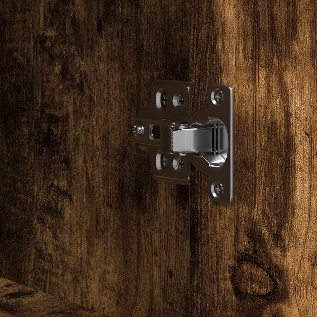Bathroom Cabinet with Shelves Smoked Oak 76,5x35x95 cm
