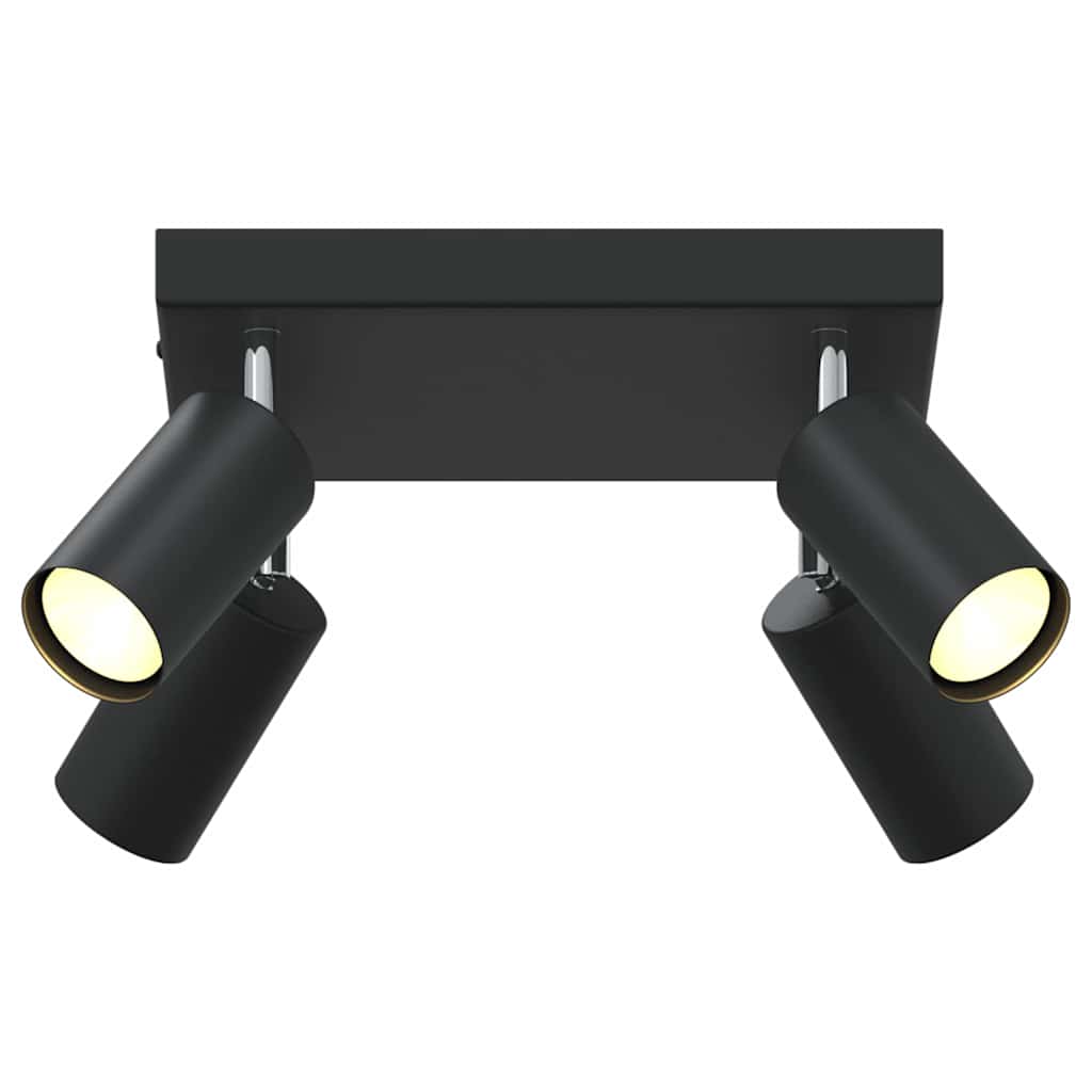 Ceiling Spotlight with Spotlights Black 26 x 26 x 16 cm Metal