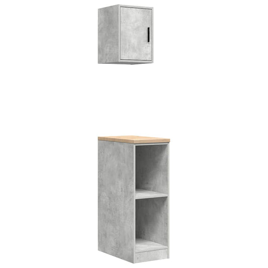 Garage Cabinets 2 pcs Concrete Grey Engineered Wood Garage Cabinets 2 pcs Concrete Grey Engineered Wood