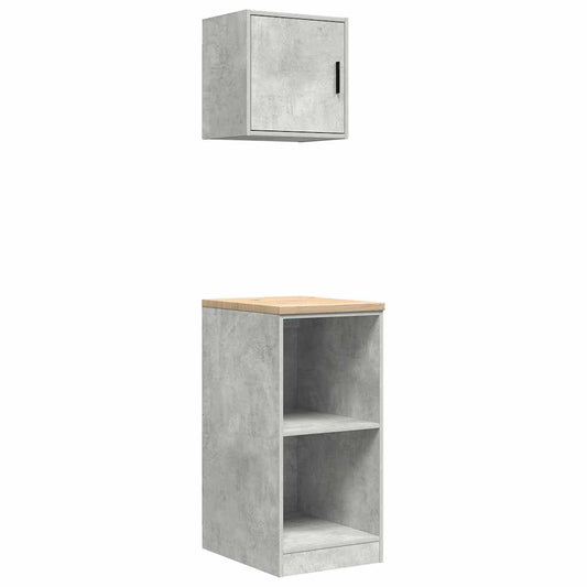 Garage Cabinets 2 pcs Concrete Grey Engineered Wood Garage Cabinets 2 pcs Concrete Grey Engineered Wood