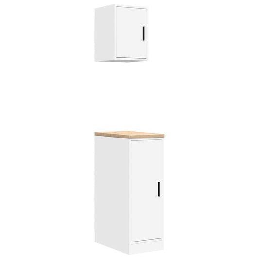Garage Cabinets 2 pcs White Engineered Wood Garage Cabinets 2 pcs White Engineered Wood