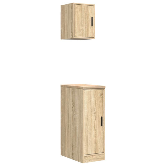 Garage Cabinets 2 pcs Sonoma Oak Engineered Wood Garage Cabinets 2 pcs Sonoma Oak Engineered Wood